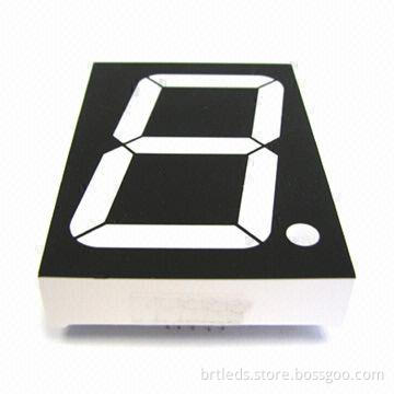 7-segment LED display, 2.3-inch green color single digit, common cathode, white segment, gray face